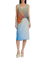 Gradient Midi Slip Skirt