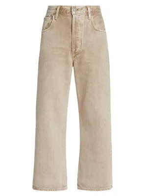 Gaucho High-Rise Cropped Wide-Leg Jeans