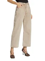 Gaucho High-Rise Cropped Wide-Leg Jeans