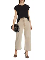 Gaucho High-Rise Cropped Wide-Leg Jeans