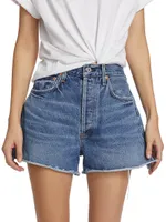 Marlow Mid-Rise Denim Cut-Off Shorts