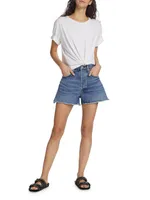 Marlow Mid-Rise Denim Cut-Off Shorts