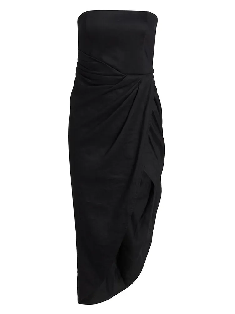 Lica Strapless Asymmetric Midi-Dress