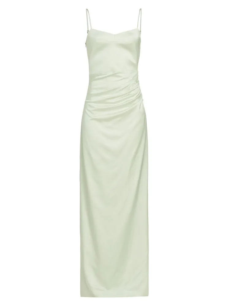 Vona Wool-Blend Gathered Gown