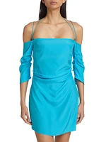 Samanca Silk Draped Minidress