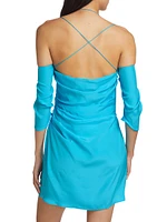 Samanca Silk Draped Minidress