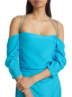 Samanca Silk Draped Minidress