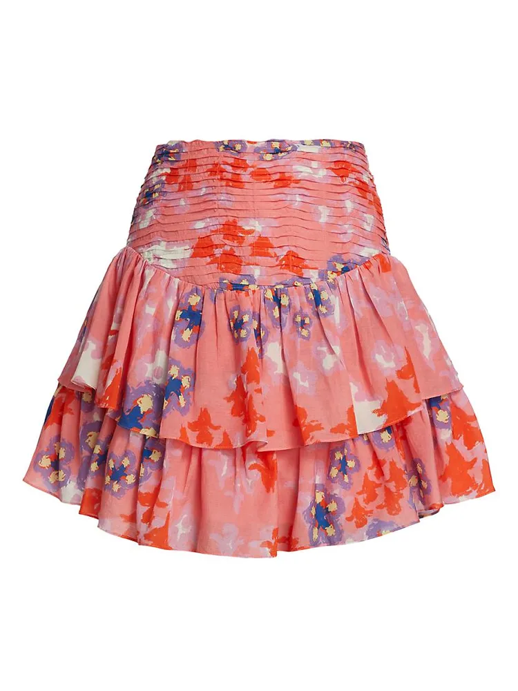 Syra Floral Ruffled Miniskirt