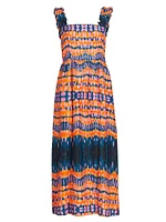 Caroline Geometric Braided-Strap Maxi Dress