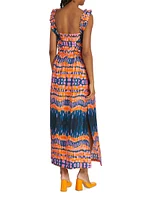 Caroline Geometric Braided-Strap Maxi Dress