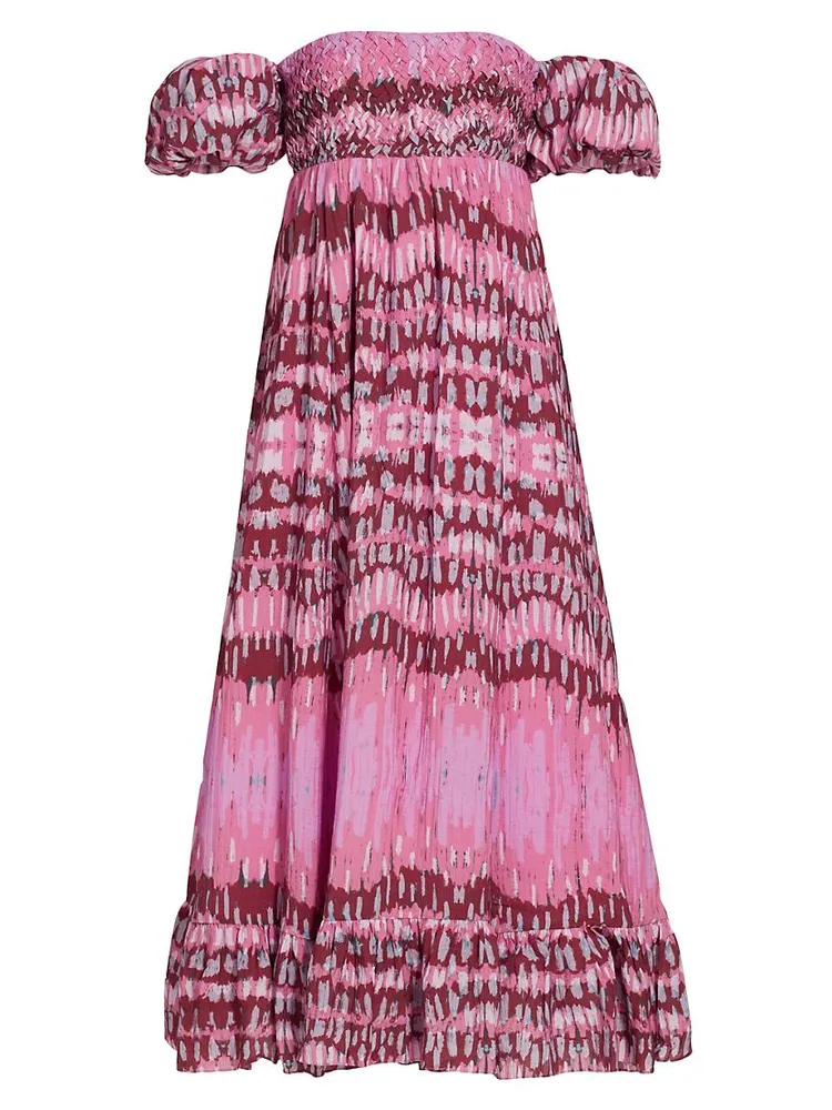 Vanessa Ikat Off-The-Shoulder Maxi Dress