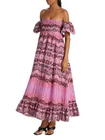 Vanessa Ikat Off-The-Shoulder Maxi Dress