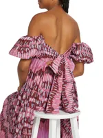 Vanessa Ikat Off-The-Shoulder Maxi Dress