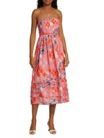 Caterina Floral Halter-Neck Midi-Dress