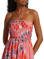 Caterina Floral Halter-Neck Midi-Dress