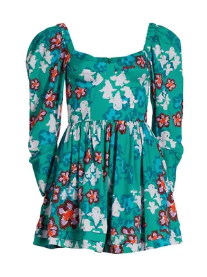 Nina Floral Long-Sleeve Minidress