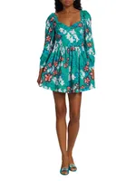 Nina Floral Long-Sleeve Minidress