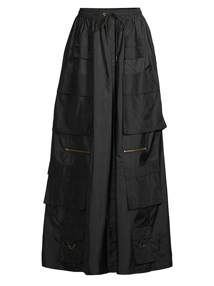 Taffeta Cargo Skirt