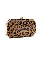 Perry Clutch Small Hair Calf with Gold Hardware