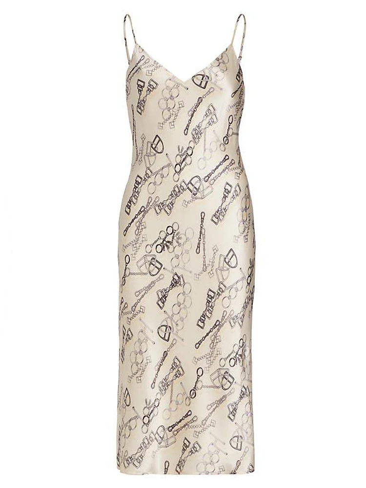 Jodie Chain-Print Silk Dress