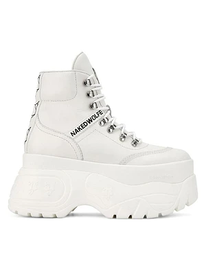 Spike White Combat Boots