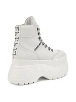 Spike White Combat Boots