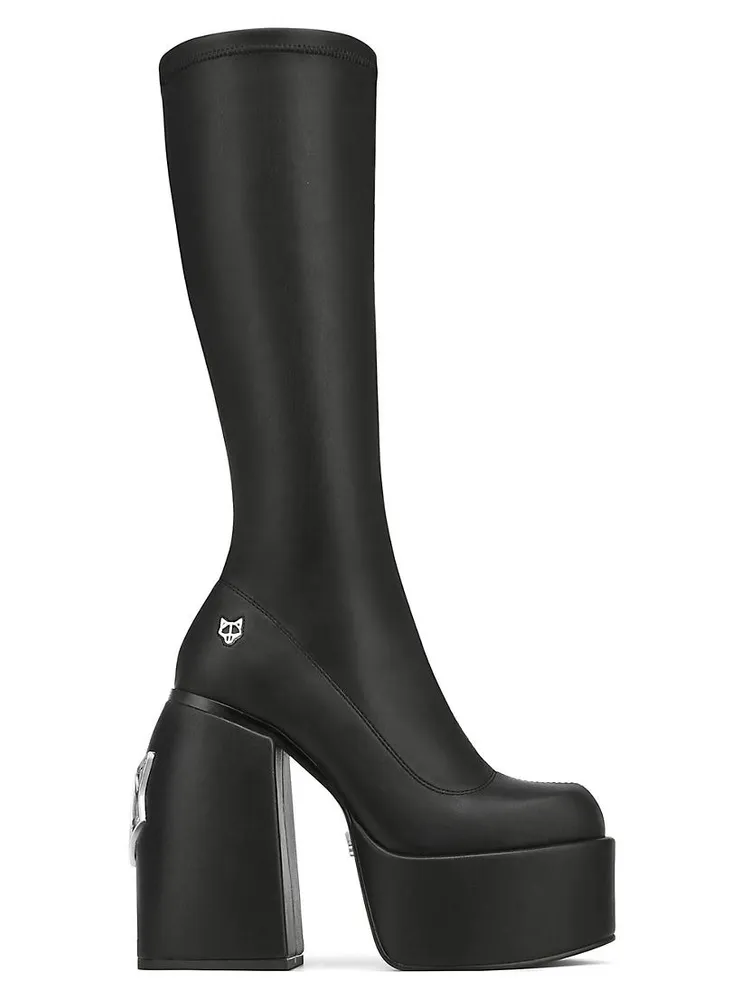 Spice Black Stretch Knee-High Boots