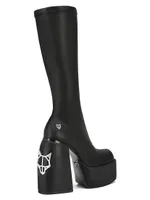 Spice Black Stretch Knee-High Boots