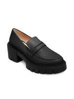 Soho Leather Lug-Sole Penny Loafers