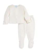 Baby Girl's 2-Piece Mercerized Cardigan & Footie Set