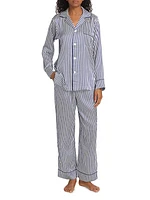 Heritage Laurel Striped Silk Pajama Set