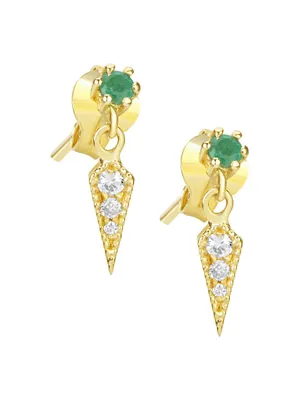 14K Yellow Gold & Diamond 0.26 TCW Diamond Dagger Drop Earrings