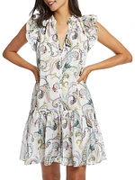 Savannah Paisley-Print Minidress