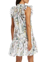 Savannah Paisley-Print Minidress