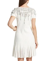 Crystal-Embellished Fit & Flare Dress