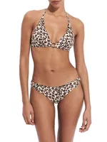 Turtles Leopard String Bikini Top