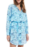 Flowers Tie & Dye Shirtdress