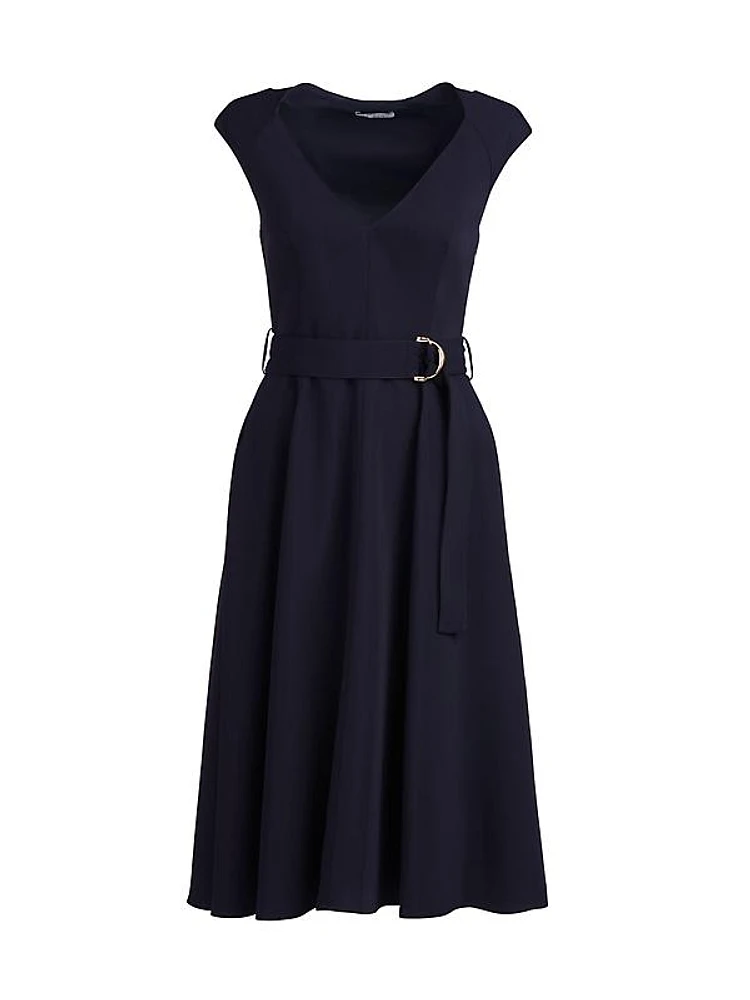 Shalbee Belted Fit & Flare Midi-Dress