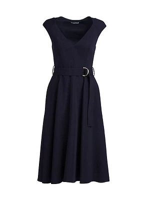 Shalbee Belted Fit & Flare Midi-Dress