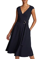 Shalbee Belted Fit & Flare Midi-Dress