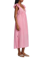 Leia Flutter-Sleeve Maxi Dress