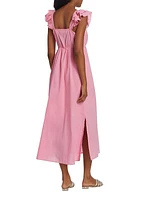 Leia Flutter-Sleeve Maxi Dress