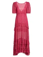 Shireen Metallic Dot Maxi Dress