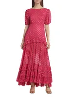 Shireen Metallic Dot Maxi Dress