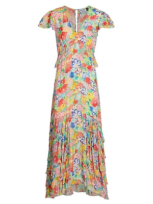 Thanvi Tiered Floral Maxi Dress