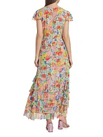 Thanvi Tiered Floral Maxi Dress