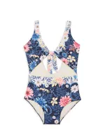Little Girl's & Iliana Floral One-Piece Swimsuit