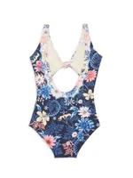 Little Girl's & Iliana Floral One-Piece Swimsuit