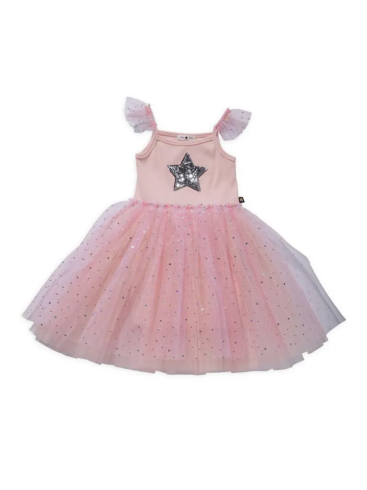 Baby Girl's ,Little & Glitter-Embellished Star Dress