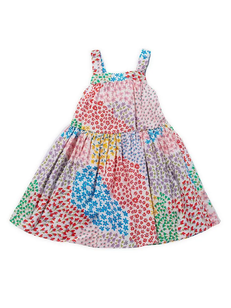 Little Girl's Multicolor Floral & Bow Dress